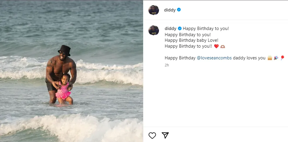 Music mogul, Diddy celebrates his youngest daughter’s birthday from jail