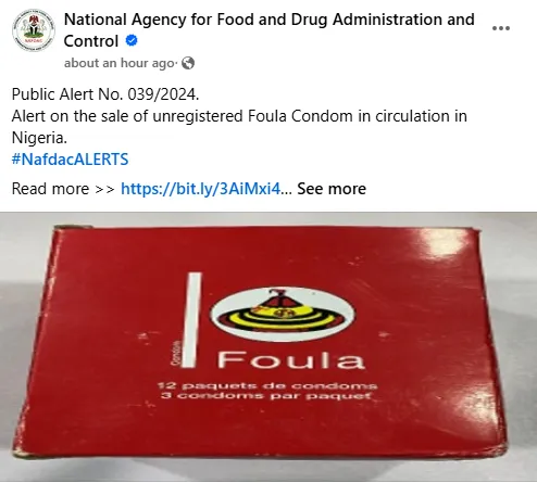 NAFDAC Warns Nigerians: The Dangers of Unregistered Condom Sales