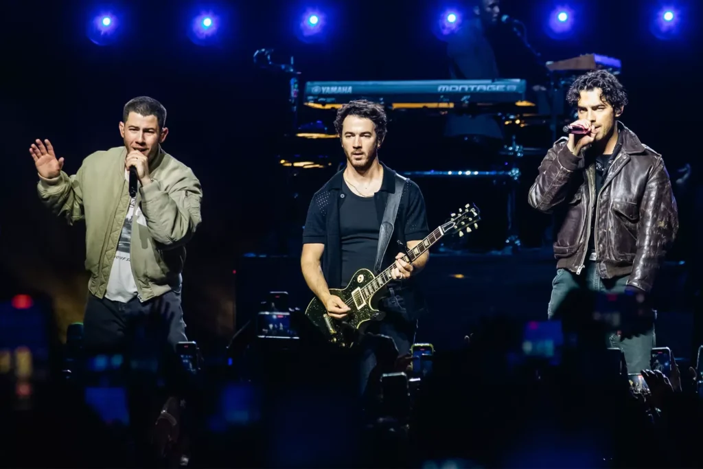 Nick Jonas runs off stage after attendee aims laser pointer at him during Jonas Brothers concert in Prague (video)