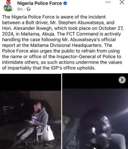 Nigeria Police Responds to Viral Video of Lawmaker Assaulting Bolt Driver