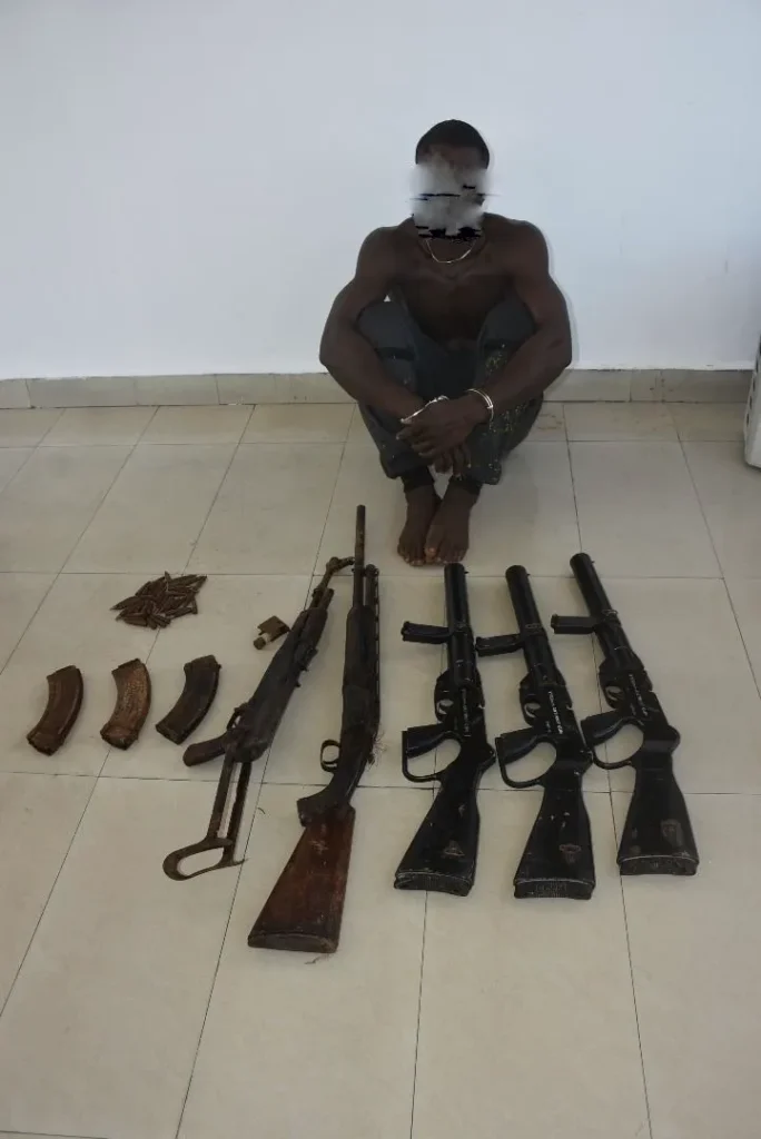 Nigerian Navy troops arrest suspect with AK-47, 36 rounds of ammunition, grenade launchers in Rivers