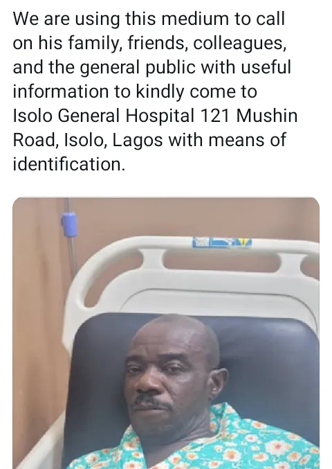 Nigerian doctor seeks public's help to locate family of man who collapsed along road in Lagos