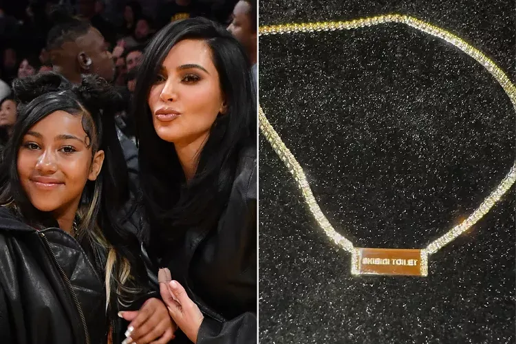 North West gifts mum Kim Kardashian a diamond necklace with 'skibidi toilet' engraving for her 44th birthday