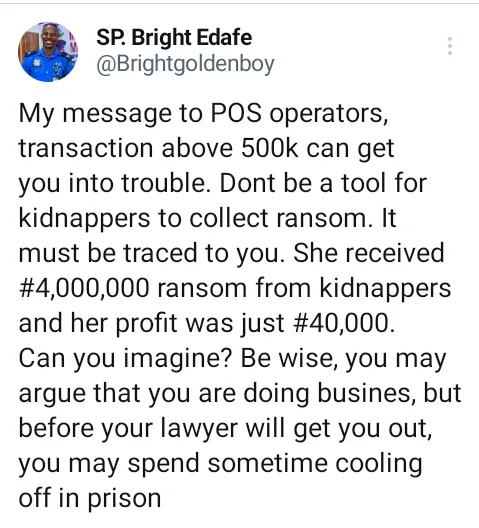 Transactions above 500k can get you into trouble - Delta police PRO warns POS operators as he parades woman who received N4m ransom for kidnappers