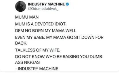 “Dem no born my mama well" – Rapper Odumodublvck reacts to trending video of a man asking his wife to leave the front seat of his car for his mother (video)