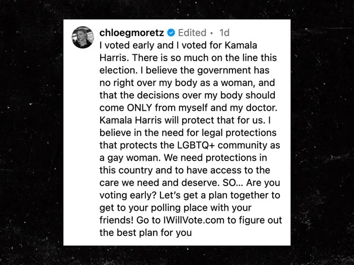 Chloë Grace Moretz Comes Out as Gay at Kamala Harris Endorsement Event