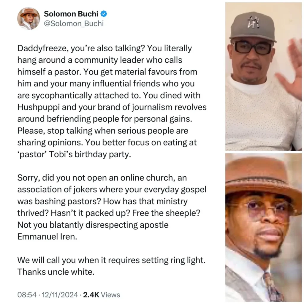 Daddy Freeze Responds to Solomon Buchi: A Battle Over Groom Price and Ego