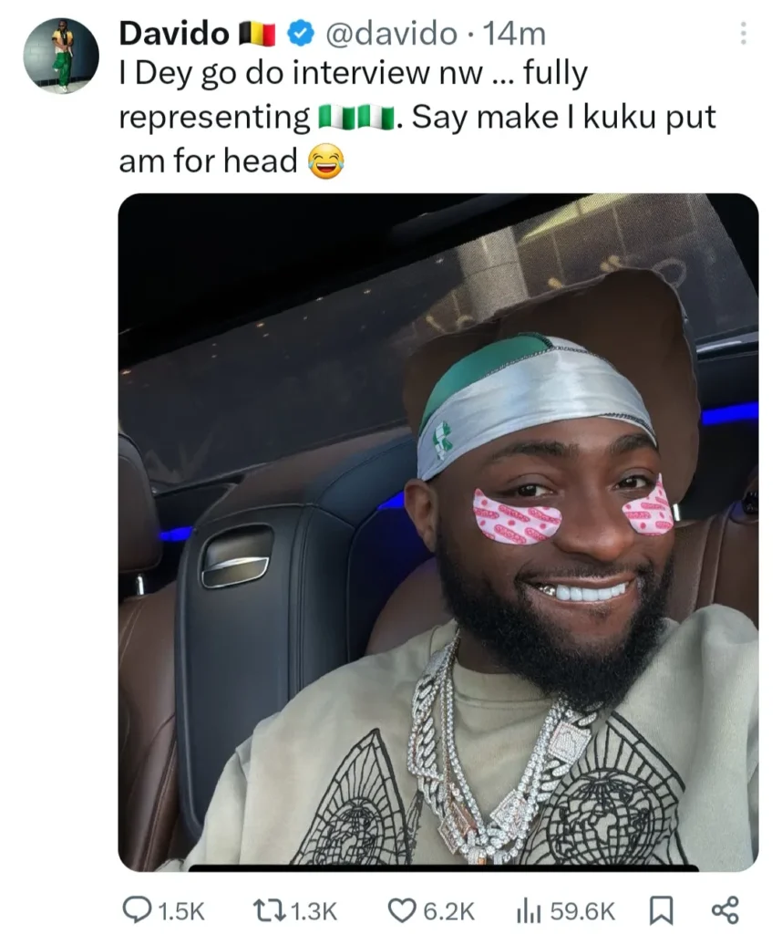 Davido Addresses Critics by Wearing Nigerian Flag: A Bold Response to Economic Criticism