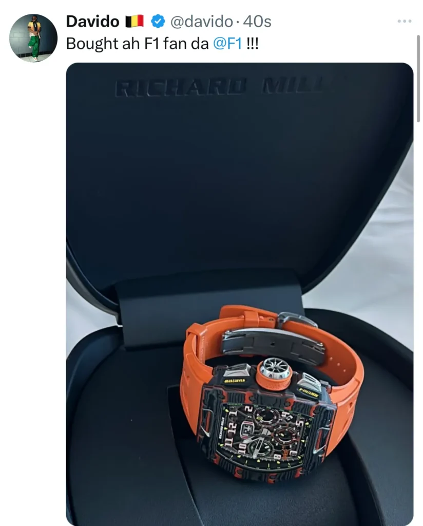 Davido Flaunts New Richard Mille Watch: A Look at His Iconic Luxury Timepiece