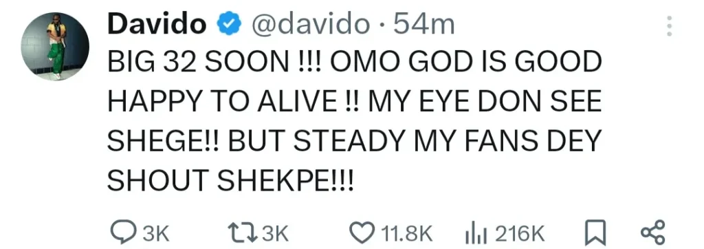 Davido's Insightful Reflection: 'My Eye Don See Shege' as 32nd Birthday Nears