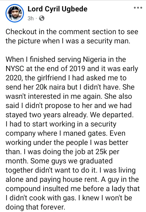 Nigerian Man Shares Experience with Tenant's Insult for Not Cooking with Gas