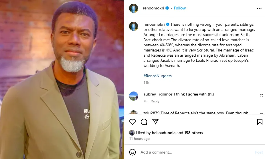 Reno Omokri on the Success of Arranged Marriages: Key Takeaways