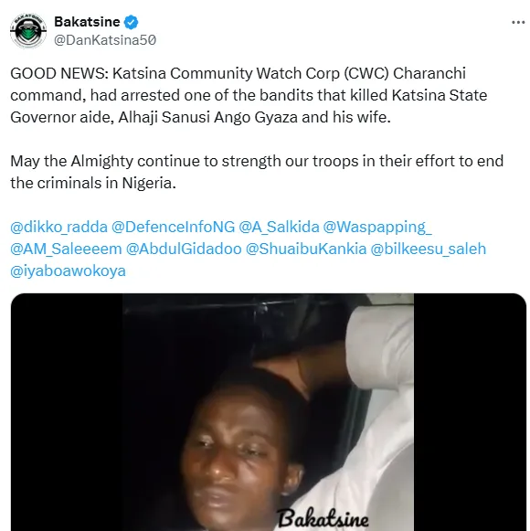 Security Operatives Capture Bandit Linked to Katsina Governor's Aide Murder