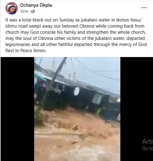 Tragic Video: 10-Year-Old Boy Drowns in Lagos Flood