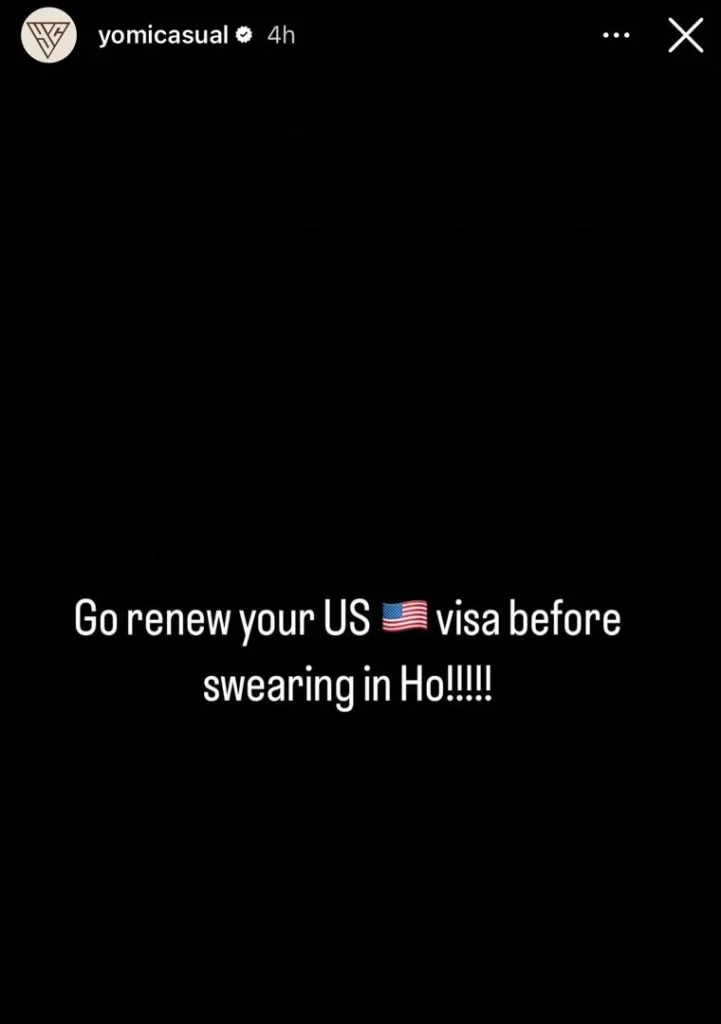 US Visa Renewal: Yomi Casual's Advice Following Trump's Election Victory