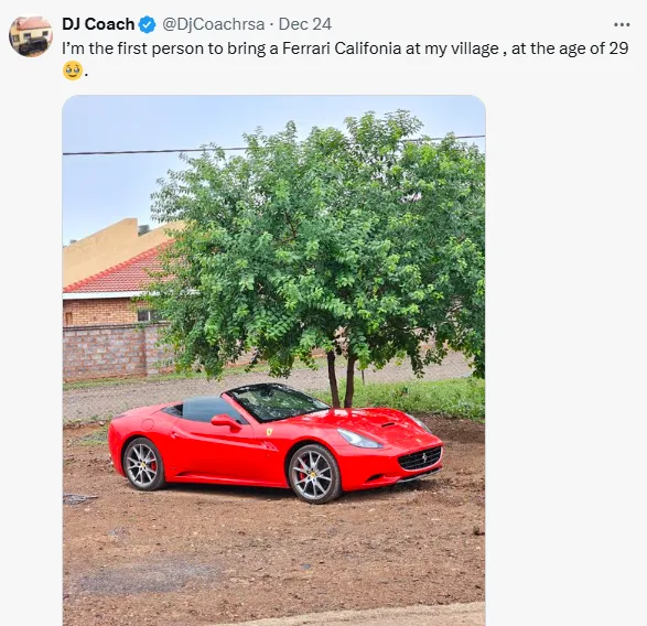 29-Year-Old South African Achieves Dream: Ferrari Arrives in His Village