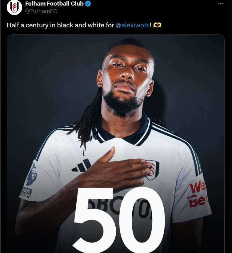 Celebrating Milestones: Alex Iwobi's 50th Match for Fulham FC