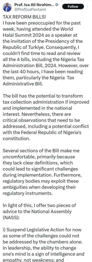 Exploring the Discomfort: Pantami's Concerns with Tax Reform Bill Sections