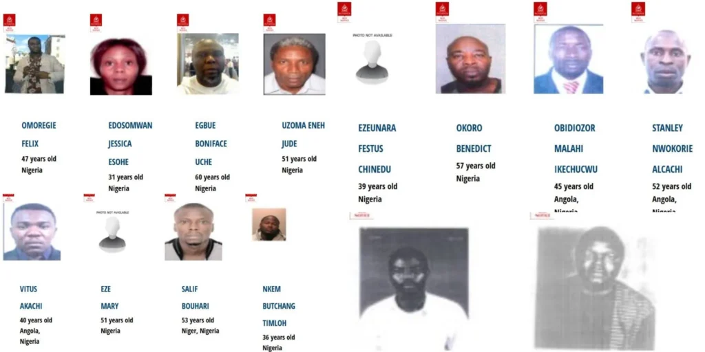 INTERPOL's Latest Alert: 14 Nigerians Wanted for Drug and Human Trafficking