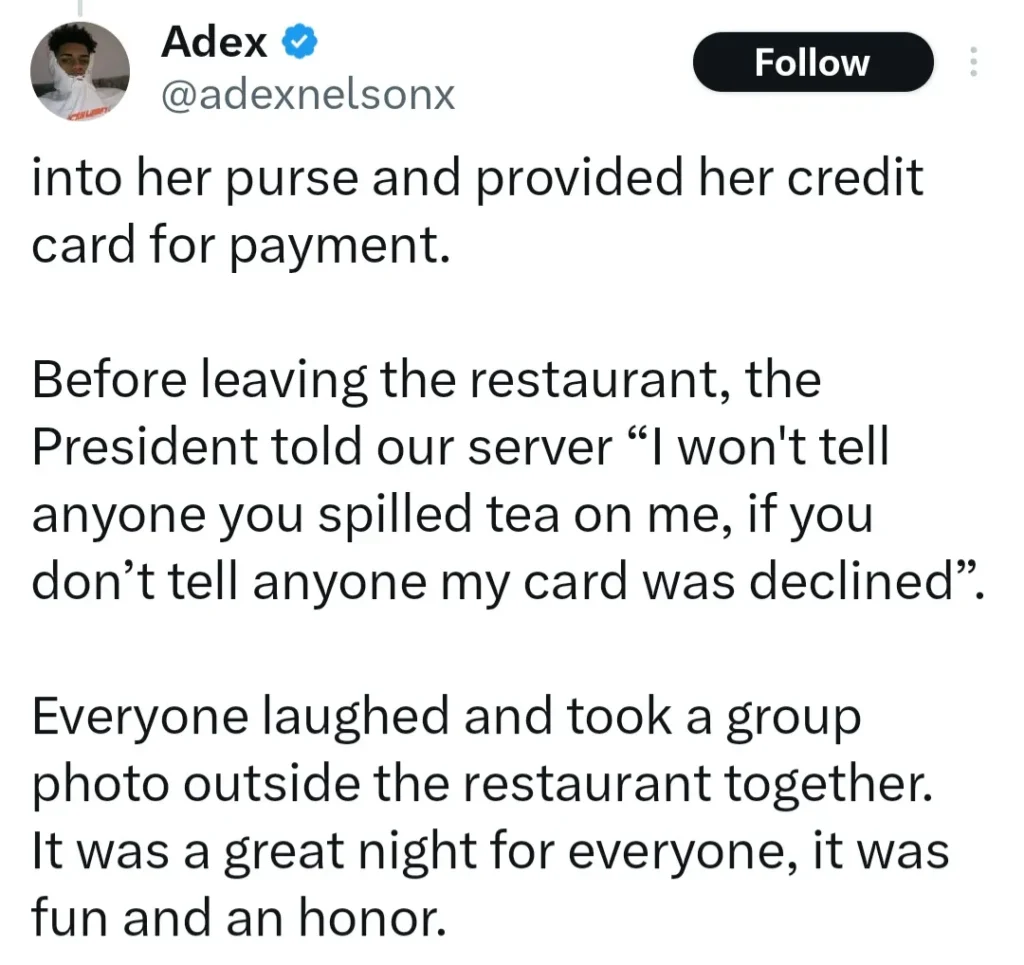 Obama's Credit Card Declined: A Restaurant Server's Exclusive Account