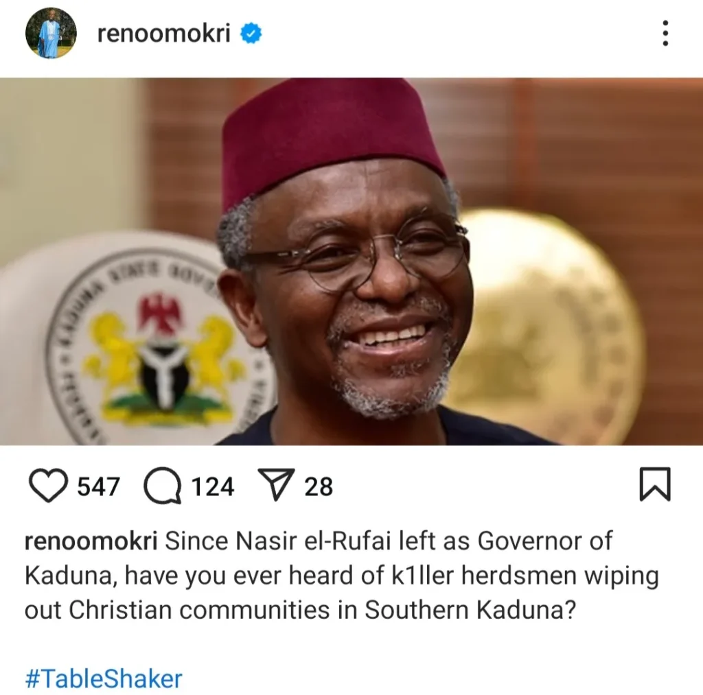 Reno Omokri's Fiery Response to Nasir El-Rufai's Mockery