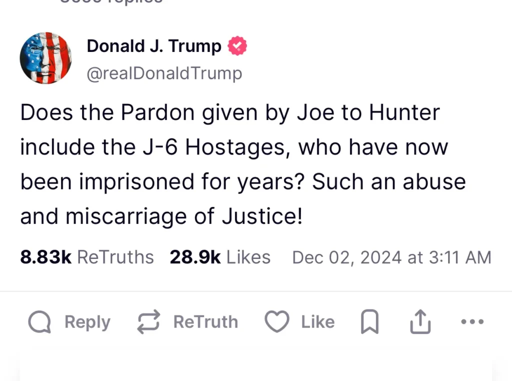 Trump Speaks Out on Biden's Pardon: Hunter Biden's Tax and Gun Charges