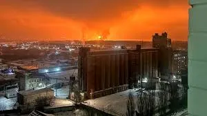 Ukraine Strikes on Russian Border: Oil Depot Engulfed in Flames