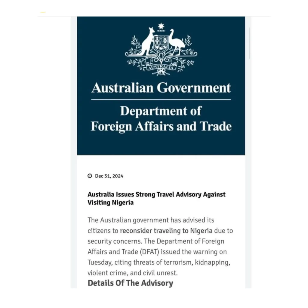 Australia vs Nigeria: Analyzing Travel Advisory Risks