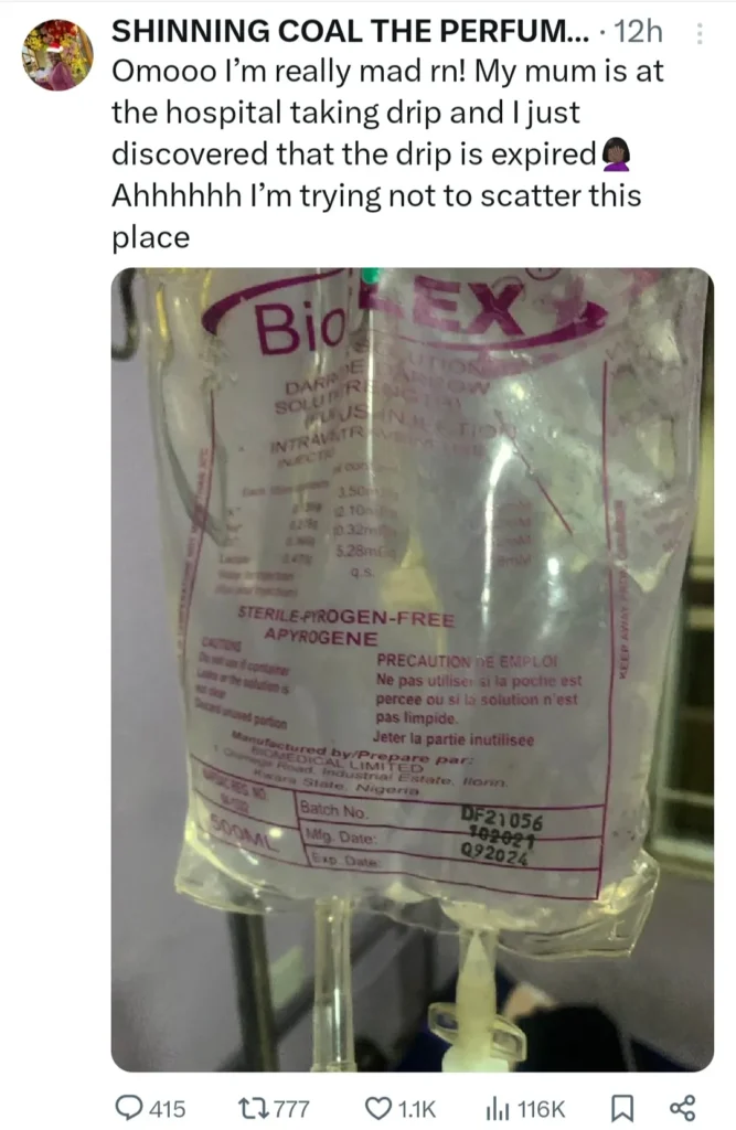 Businesswoman Claims Hospital Gave Expired Drip to Mother: A Disturbing Allegation