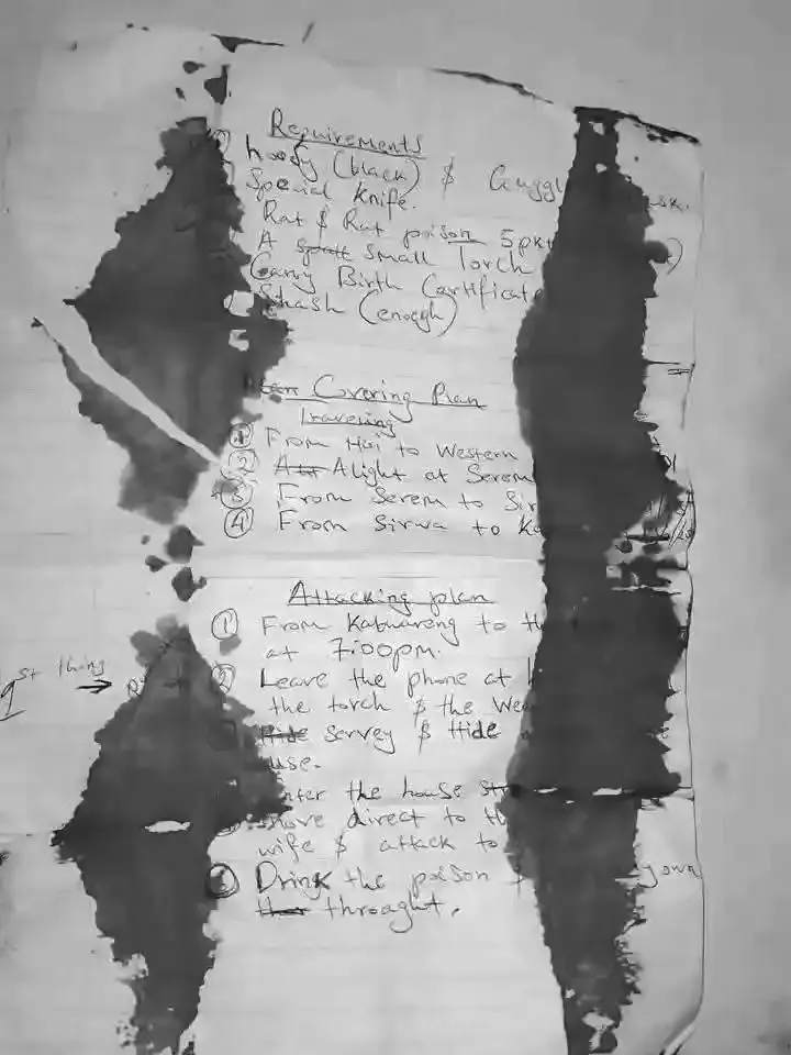 Chilling Discovery: Kenyan Detectives Uncover Note Revealing Estranged Husband's Murder Plan