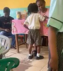 Disturbing Video: Lagos Nursery Teacher Slaps Child During Writing Lesson