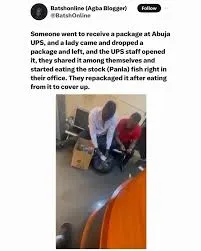 Logistics Staff Caught on Camera Eating Customer's Stock Fish: Shocking Video