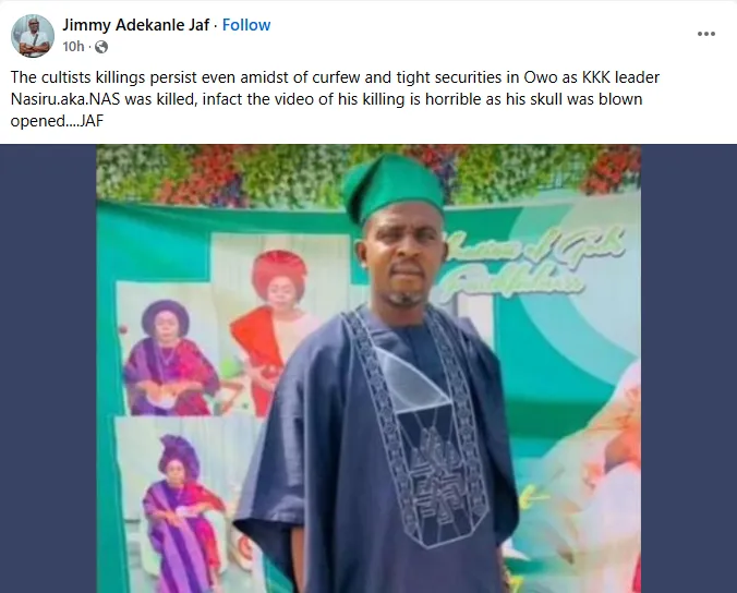 Notorious Cultist on Police Wanted List Killed in Ondo Cult Clash