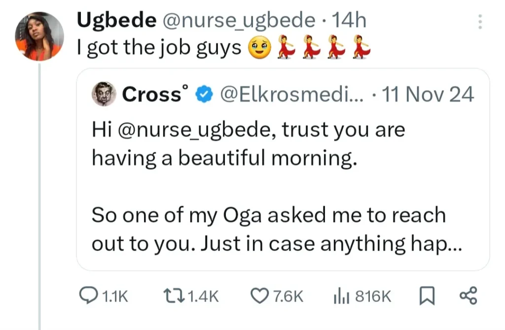 Nurse Finds New Opportunities Abroad After Backlash Over Lagos Comment