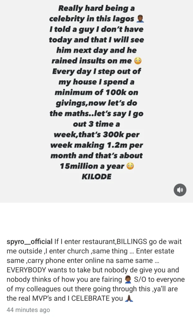 Spyro Opens Up: The Challenges of Celebrity Life in Lagos