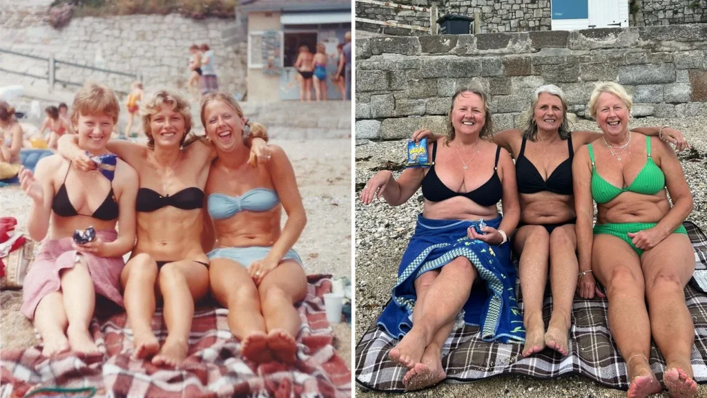 Timeless Memories: Three Sisters Recreate Their Iconic Beach Pose After 40 Years