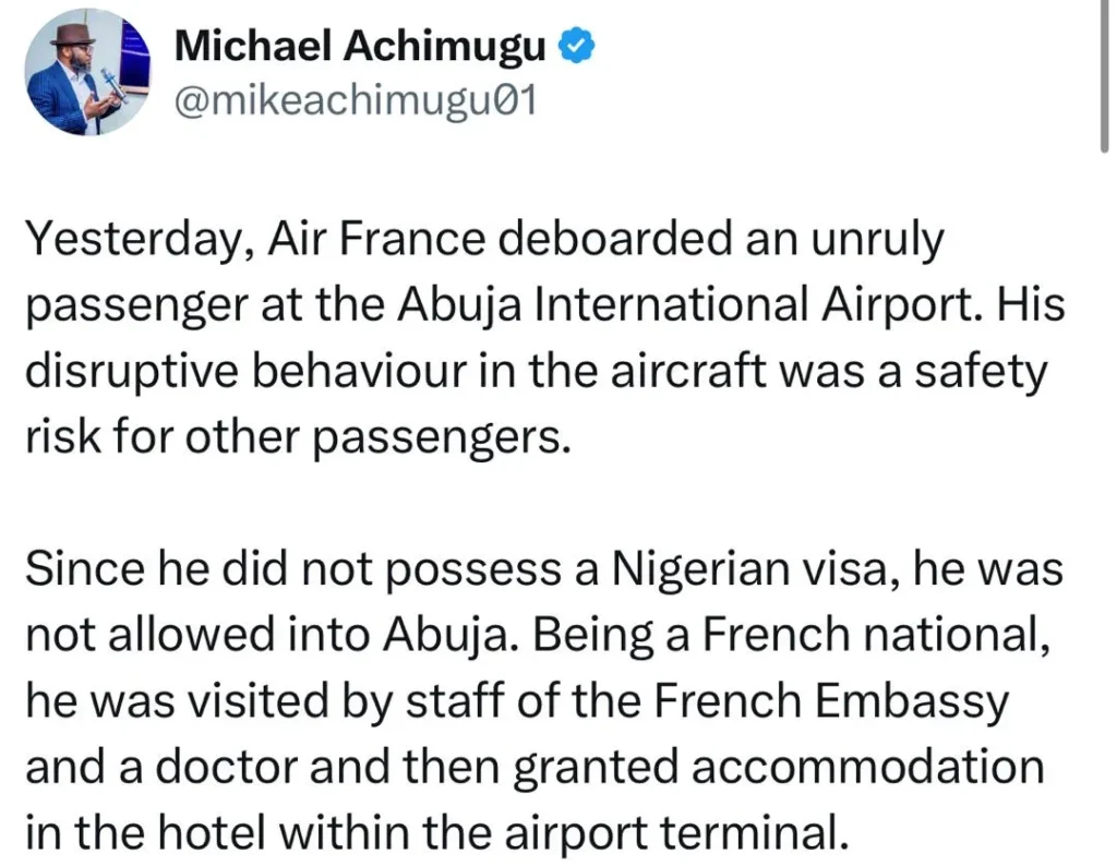 Unruly French Passenger Disrupts Abuja Flight: A Video Breakdown