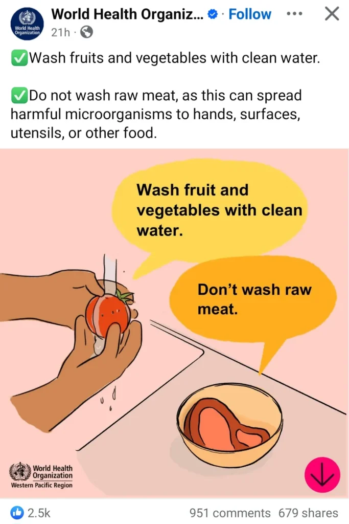 WHO Official Warning: The Risks of Washing Raw Meat Explained