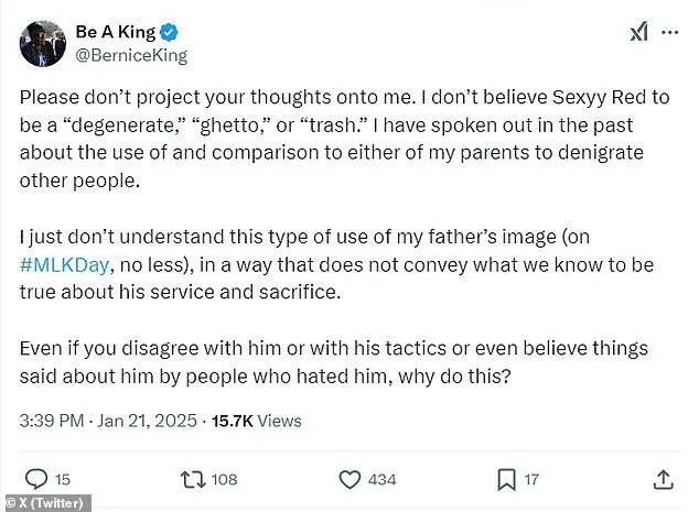 Bernice King Criticizes Rapper Sexyy Red's AI Image with MLK Jr.