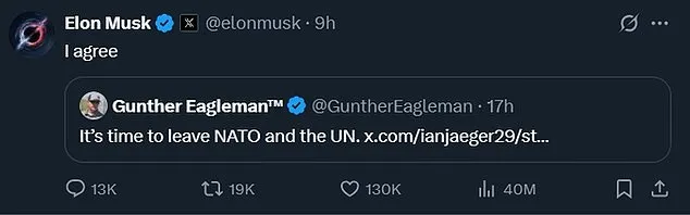 Elon Musk Advocates for US Withdrawal from NATO and UN