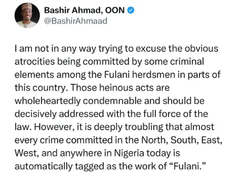 Bashir Ahmad: Fulanis Wrongly Blamed for Nigeria's Crimes
