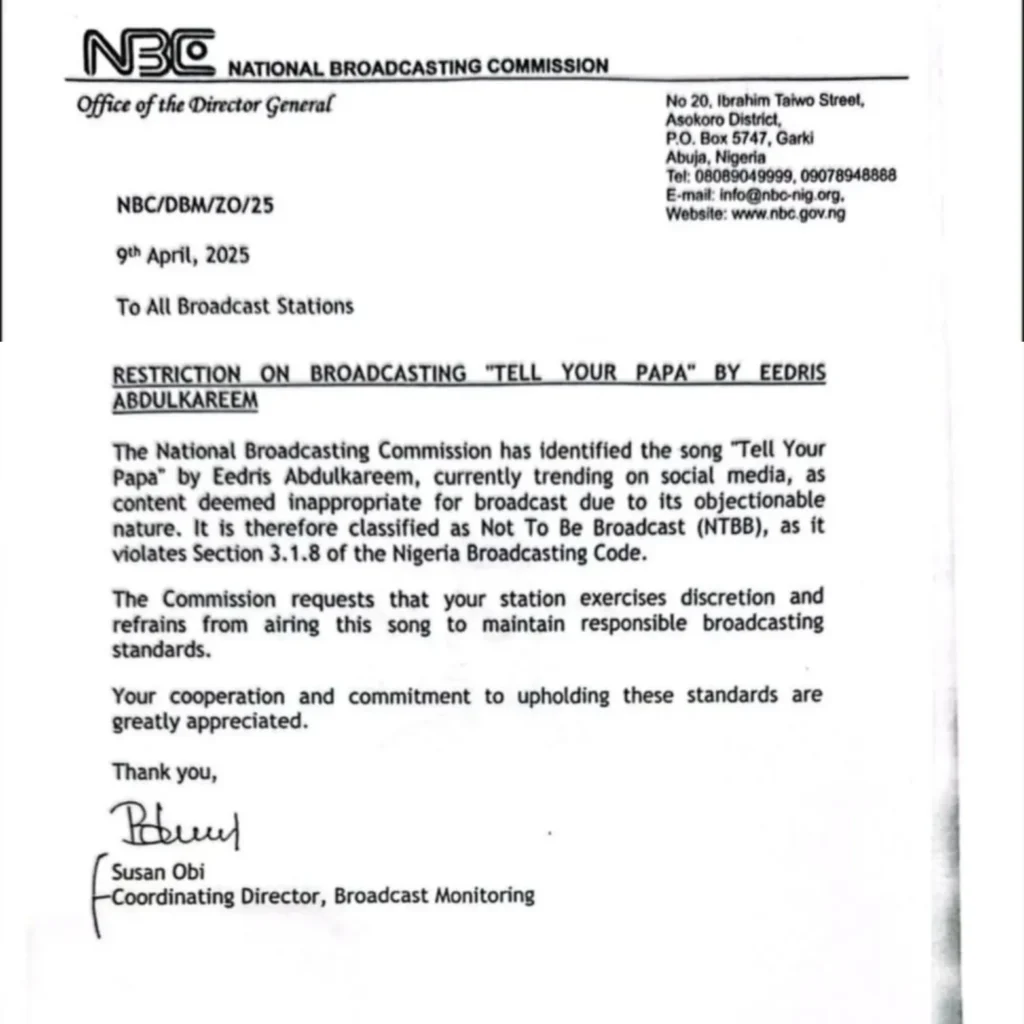 NBC Bans Media from Eedris Abdulkareem's New Song